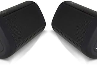 OontZ Ultra Dual Portable Bluetooth Speaker 5.0 2-Pack – IPX7 Waterproof, 14W Enhanced Sound, 20-Hr Battery, 100ft Range, Deep Bass & Clear Audio, Durable for Shower, Pool, or Beach (Black)