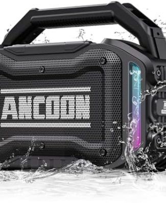 Speakers Bluetooth Wireless: 80W(Peak) Loud Speaker with Bass, 20H Playtime, IPX6 Waterproof, Large Jobsite Speakers for Work, Outdoor, Workshop, Garage, Portable Speaker with TWS (Black)
